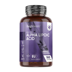 Bottle of WeightWorld's Alpha Lipoic Acid Capsule supplement